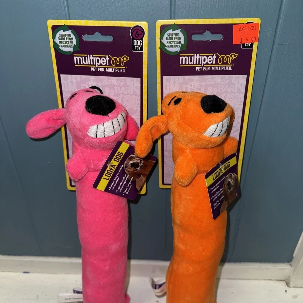 Lot Of 2 Bright‎ Multipet Loofa Ruff 12
